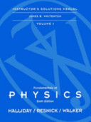 Instructor's Solutions Manual to Accompany Fundame Ntals of Physics