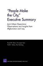 "People Make the City," Executive Summary