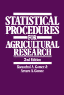 Statistical Procedures for Agricultural Research