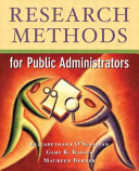 Research Methods for Public Administrators