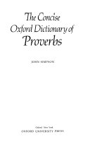 The Concise Oxford Dictionary of Proverbs