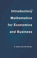 Introductory Mathematics for Economics and Business