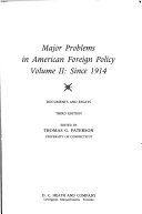 Major Problems in American Foreign Policy: Since 1914