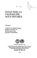 Guidelines for Drinking Water Drinking Water Quality Control in Small Community Supplies