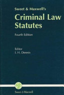 Sweet and Maxwell's Criminal Law Statutes