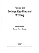 Focus on College Reading and Writing