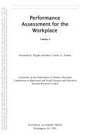 Performance Assessment for the Workplace Vol 1 (Performance Assessment for the Workplace)