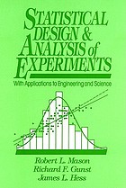 Statistical Design and Analysis of Experiments: with applications to engineering and science