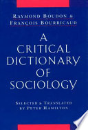 A Critical Dictionary of Sociology