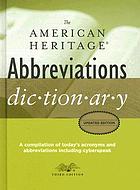  The American heritage abbreviations dictionary