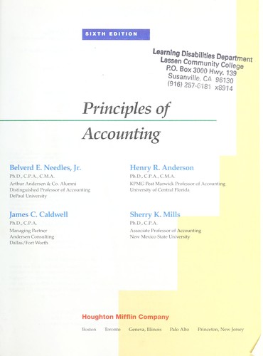 Principles of accounting