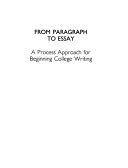 From paragraph to essay : a process approach for beginning college writing