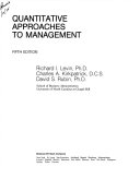 Quantitative Approaches to Management