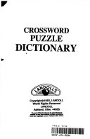 Websters Crossword Puzzle Dictionary