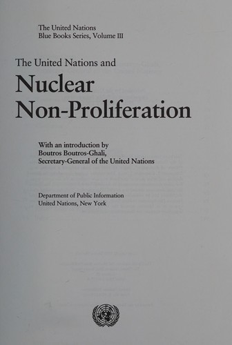 The United Nations and nuclear non-proliferation