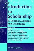  Introduction to scholarship in modern languages and literatures