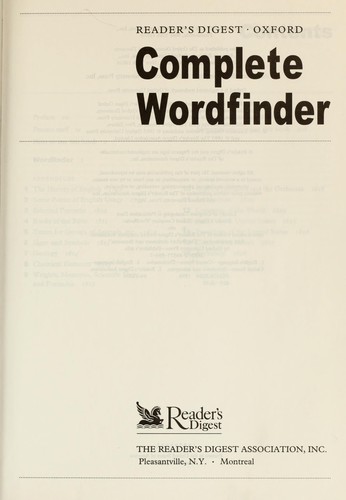 Reader's Digest Oxford complete wordfinder