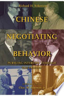 Chinese Negotiating Behavior